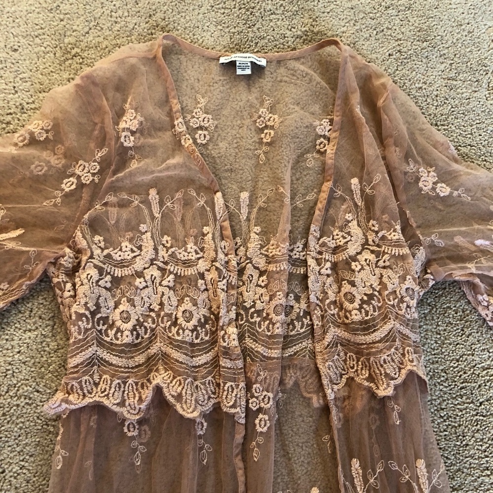 Embroidered Mesh Duster - Picture 3 of 6
